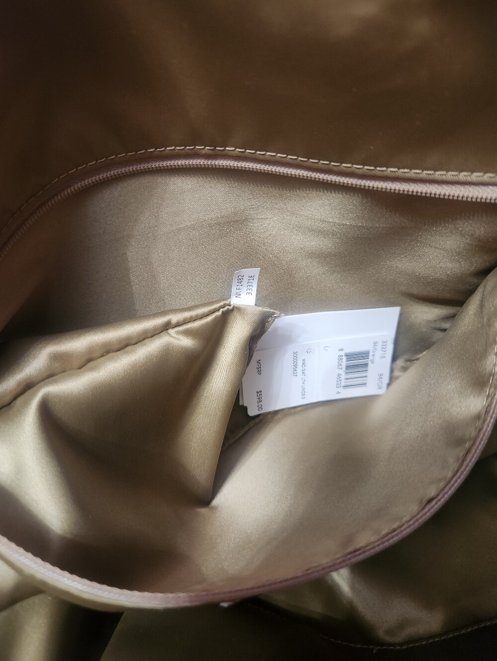 Coach Madison Gathered Leather Lindsey 33371E B4 Orange NWT Rare Paper Serial # - Picture 8 of 16